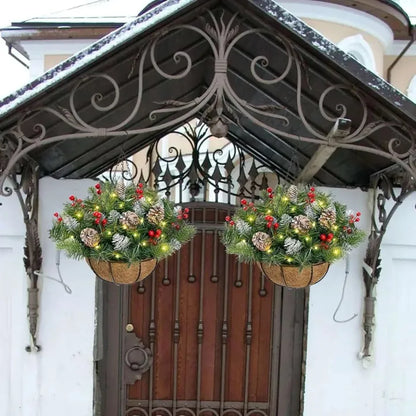 60% OFF Christmas Hot Sale Pre-Lit Artificial Christmas Hanging Basket