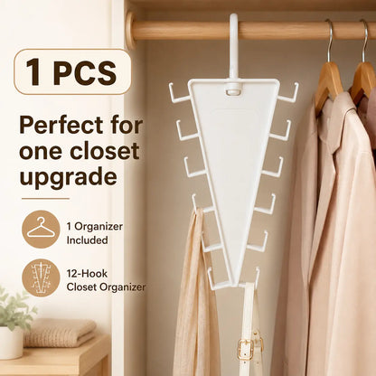 12-Hook Vertical Closet Organizer