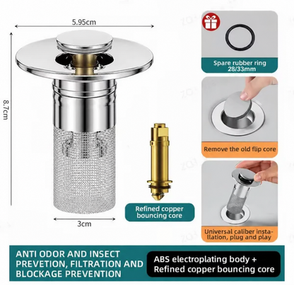 Last Day Promotion 49% OFF Pop Up Sink Drain Strainer----Removes odors and prevents blockages