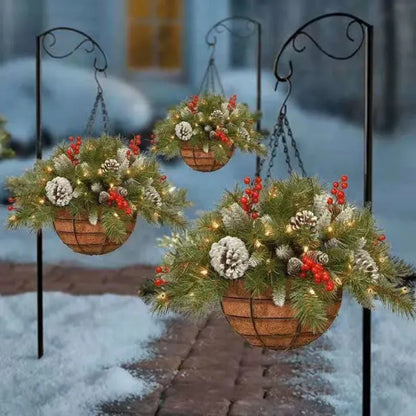 60% OFF Christmas Hot Sale Pre-Lit Artificial Christmas Hanging Basket