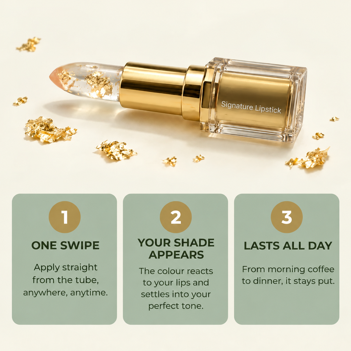 Lipstick for Mature Lips-2-in-1 Color-Adapting Lipstick & Balm