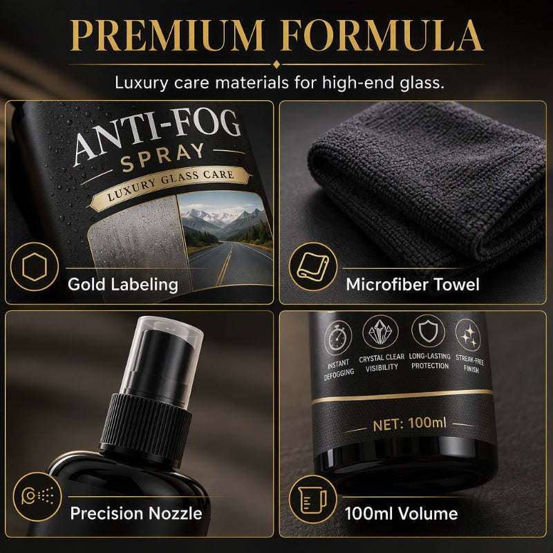 Car Glass Anti‑Fog Spray‑ 24H Long‑Lasting Streak‑Free Defogger Spray