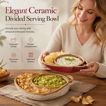 40% OFF !! Retro Ceramic Divided Baking Dish with Single Handle