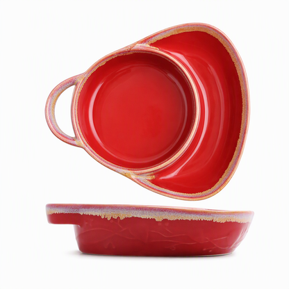 40% OFF !! Retro Ceramic Divided Baking Dish with Single Handle